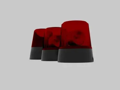 Sirens set of fire extinguishers Low-poly 3D model