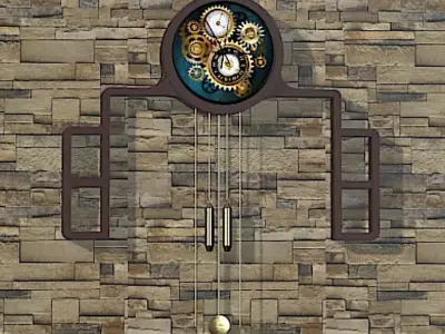 Grandmother Wall Clock - High Poly Free 3D model