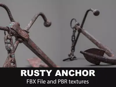 Old Rusty Anchor 3D model