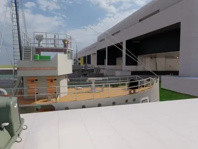 U-Boat base at La Pallice France 3D model