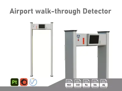 Airport X-ray door Low-poly 3D model