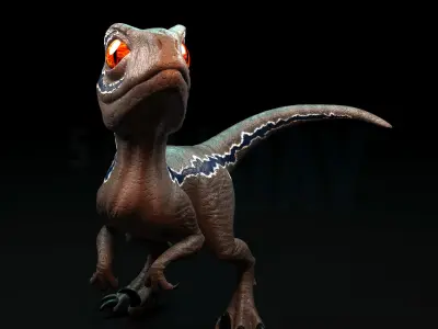 The Baby Blue - Baby Raptor Baby Dinosaur  3D model