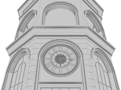 Classic Clock Tower Low-poly 3D model