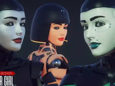 cyberpunk - Cyber Girl Low-poly 3D model
