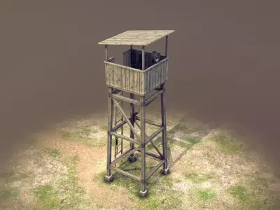 Observation Tower 01 Low-poly 3D model