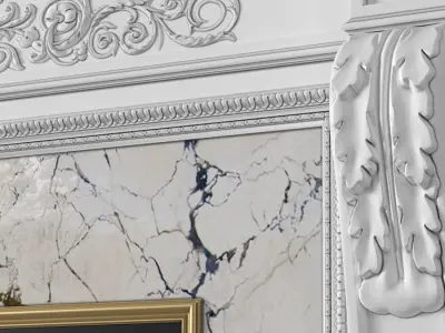 Fireplace in classic style 3D model