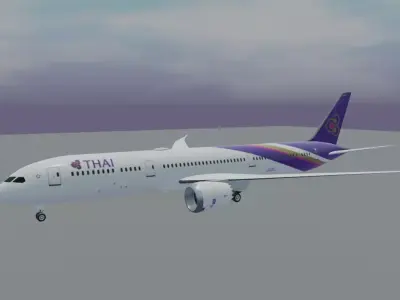 Thai airways Boeing 787 9 3d model Low-poly 3D model