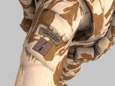 British Royal Marine Desert Rigged Soldier 3D model