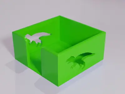 Dinosaur-Themed Hold Note Organizer 3D print model