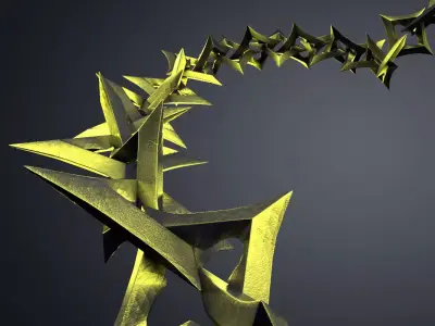 tool Chains editable link metal plated steel anchor 3D model