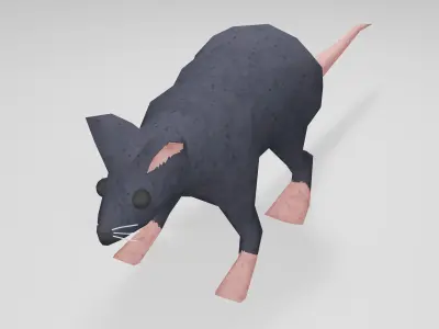Low-poly Mouse game ready Free low-poly 3D model