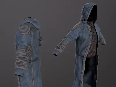 Stalker like coat for Dayz game Low-poly 3D model