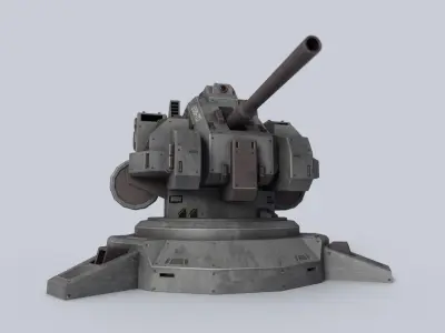 Defense turret Low-poly 3D model