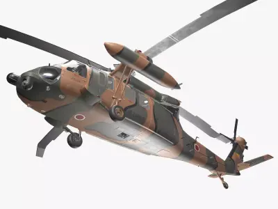 UH-60JA Black Hawk Japan Complex Animation Low-poly 3D model