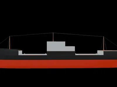 Historic Cargo Ship Low-poly 3D model