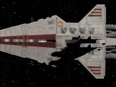 Venator-class Star Destroyer Hangar and Exterior 3D model