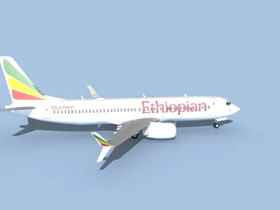 Boeing 737-800 Max Ethiopian Airlines 3D model