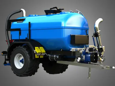 Zunhammer Liquid Manure Transport Trailer - Single Axle 3D model