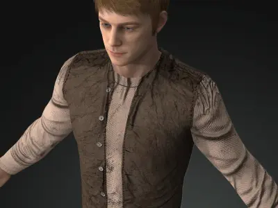 Napoleonic civilian 1812 Low-poly 3D model