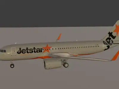 Jetstar airbus a320neo 3D Model Low-poly 3D model