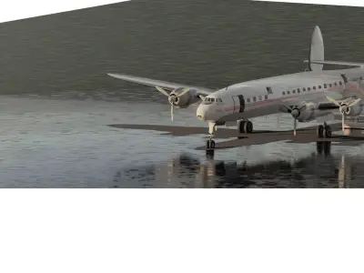 Lockheed L-1049 Super Constellation 1950s 3D model