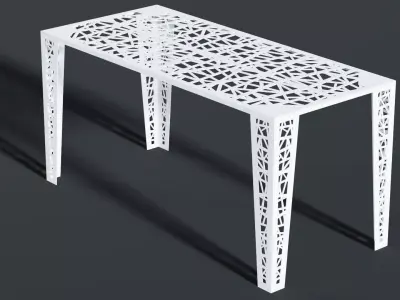 Garden table lasercut birdsnest Free 3D model