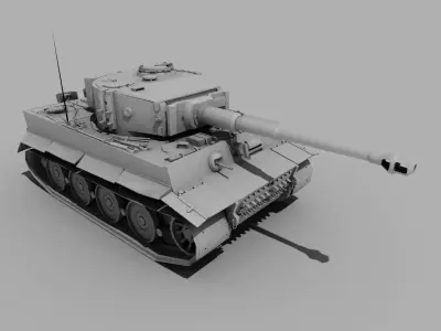 Tiger I Tank Sdkfz 181 - Panzerkampfwagen VI Tiger Ausf E Low-poly 3D model