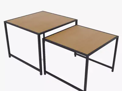 Wooden table with extension Free 3D model