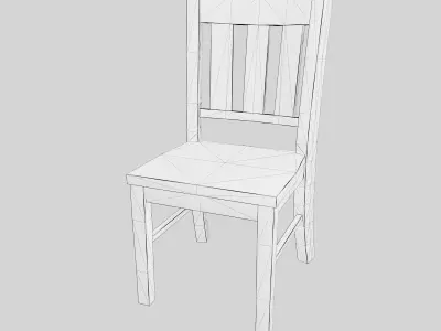 Simple Wooden Chair Free low-poly 3D model purchase