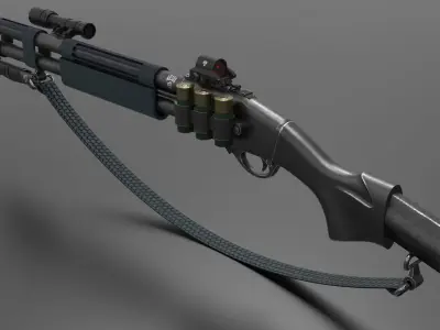 Remington Model 870 Shotgun Fps - Tps Low-poly 3D model