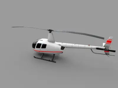 Robinson R44 Lowpoly Low-poly 3D model
