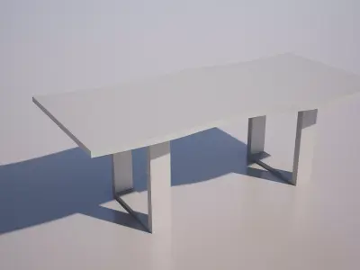 Rustic Live Edge Desk Table 3 Modern Organic Furniture 3D Model Low-poly 3D model