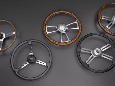 Vintage Steering Wheels 3D model