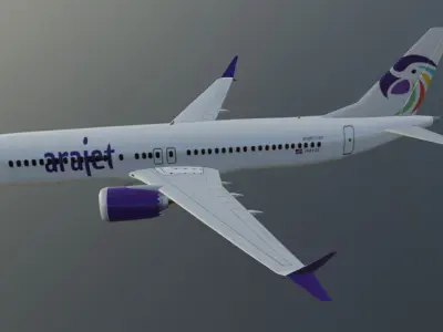 Arajet Boeing 737 Max 8 low poly 3D Model Low-poly 3D model