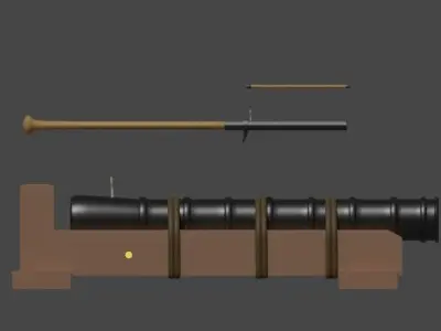 Early Gun and Cannon Free low-poly 3D model