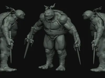 TMNT Turtle Raphael with Sais 3D print model
