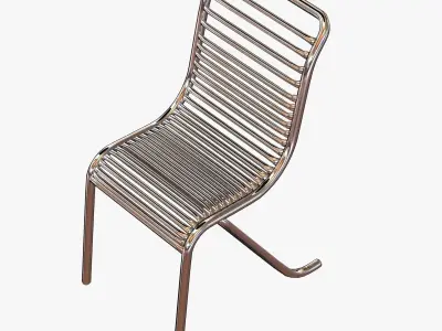 Michel Dufet Metal dining Chair 3D model