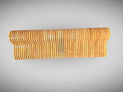 Organic Bench  Low-poly 3D model