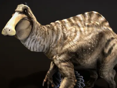 Deinocheirus Low-poly 3D model