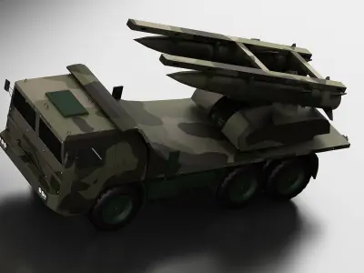 Missile launch vehicles anti-aircraft  forces 3D model