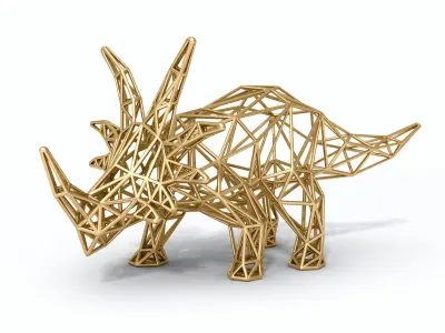 Styracosaurus Structural Frame  Low-poly 3D model