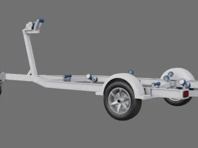 Boat Trailer 1A Low-poly 3D model