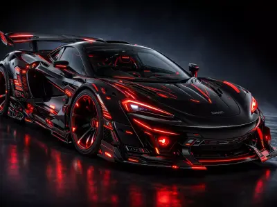 Futuristic Hypercar Concept Highpoly 3D Model 3D model