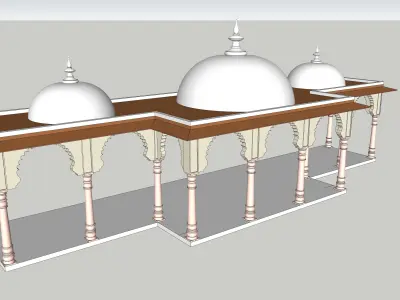 indian jodhpuri stone arch 3d moda Low-poly 3D model