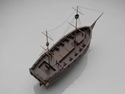 Galleon - Ship Low-poly Model Low-poly 3D model