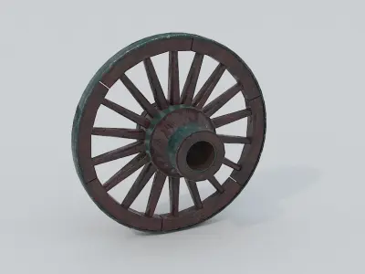 Wagon Wheel 2 Low-poly 3D model