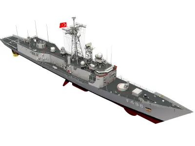 TCG GOKOVA OLIVER HAZARD PERRY CLASS FRIGATE 3D model