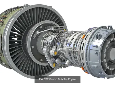 Full and Cutaway Turbofan Engine 3D Model Collection