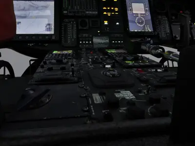 Black Hawk UH-60 Cockpit Low-poly 3D model