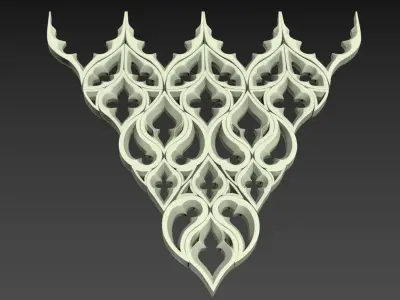 Seamless Gothic pattern 30 Low-poly 3D model